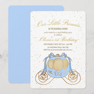 Prinses verjaardag uitnodiging, Prinses Carriage Kaart