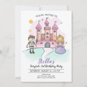 Prinses Verjaardag Uitnodiging Ridders Sprookje (Voorkant)