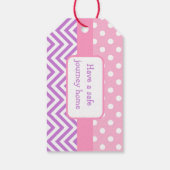 Prinses Verjaardagsfeest Roze en Paarse Gift Label Cadeaulabel (Achterkant)