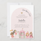 Prinses Verjaardagsfeest Uitnodiging met Arch (Voorkant)