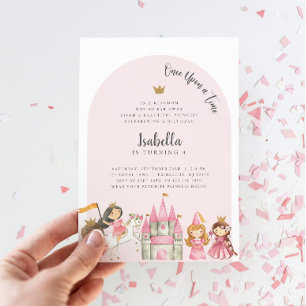 Prinses Verjaardagsfeest Uitnodiging met Arch