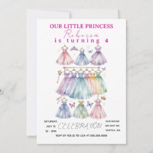 Prinses verjaardagsfeest verkleedpartij  kaart