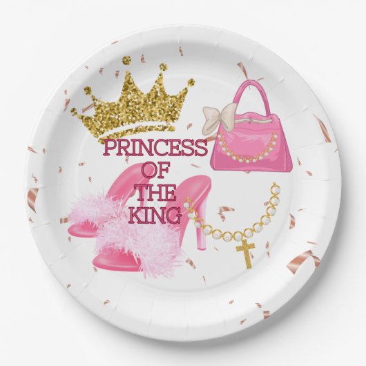 Prinses verjaardagsfeestje papier bord (Voorkant)