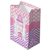Prinses Verjaardagsfeestje Roze en Paarse Dank U Medium Cadeauzakje (Voorkant Gekanteld)
