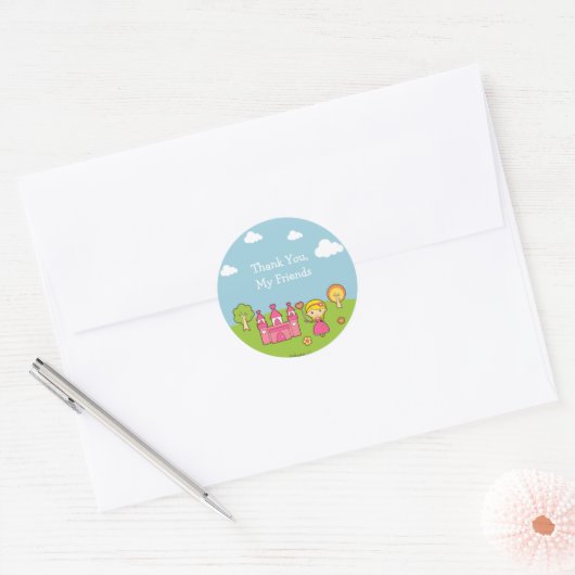Prinses Verjaardagsfeestje Sticker (Envelop)