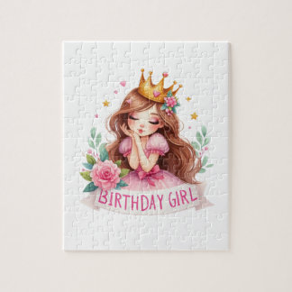 Prinses Verjaardagsmeisje Kroon Legpuzzel