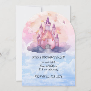 Prinses verjaardagsuitnodiging kaart