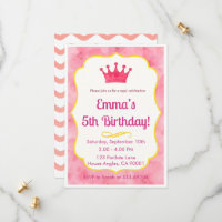 Prinses Verjaardagsuitnodiging | Roze Koninklijke