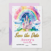 Prinses Verjaardagsuitnodiging Roze Paarse Lila Kaart (Voorkant / Achterkant)