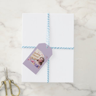 Prinses viert gelukkige verjaardag cadeaulabel