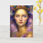Prinses Warrior Etherische Godin Verjaardag Kaart (Gele Bloem)