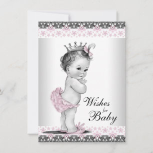 Prinses wil Baby Baby Girl Shower Advieskaart