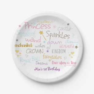 PRINSES Woorden Leuke verjaardagsfeest Borden Papieren Bordje