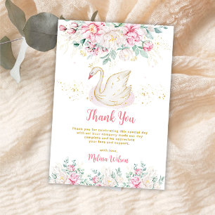 Prinses Zwanen Baby Shower Bedankkaart