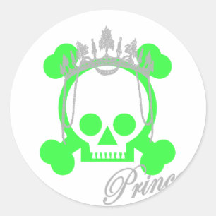 prinsesschedel ronde sticker