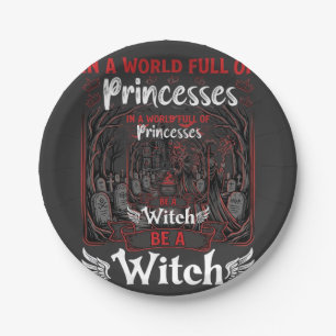 Prinsessen Wees Heks Halloween Kasteel Ketel Graf Papieren Bordje