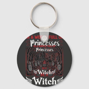 Prinsessen Wees Heks Halloween Kasteel Ketel Graf Sleutelhanger