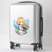 Prinsessenfee met bloemen sticker (Koffer)