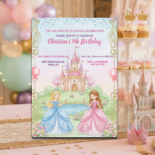 Prinsessenkasteel Royale 7e Verjaardagsfeestje Kaart
