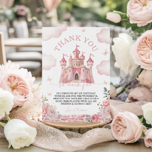Prinsessenkasteel Verjaardag Bedanktkaart Kaart