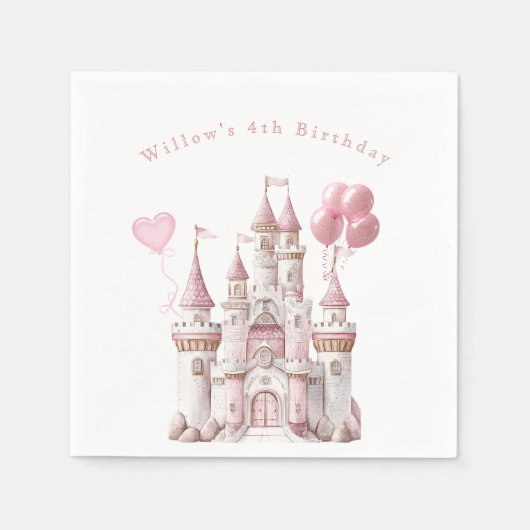 Prinsessenkasteelballonnen Servet (Voorkant)