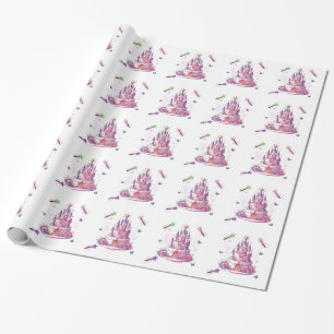 Prinsessenkasteeltaart en toverstokken cadeaupapier