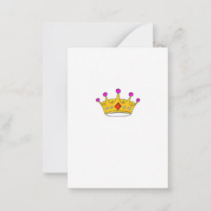 Prinsessenkroon, prinsenkroon, kroonthema notitiekaartje