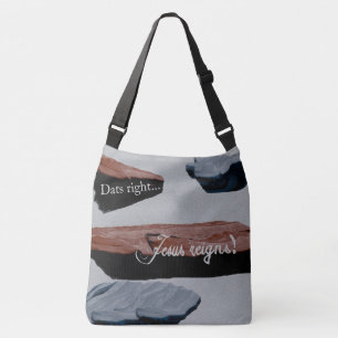 Print-all-over Canvas tassen: Stenen gooien Crossbody Tas