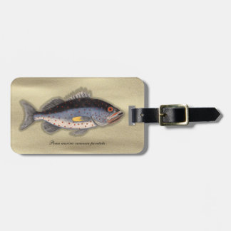 print "Bahama Rock Fish" Bagagelabel