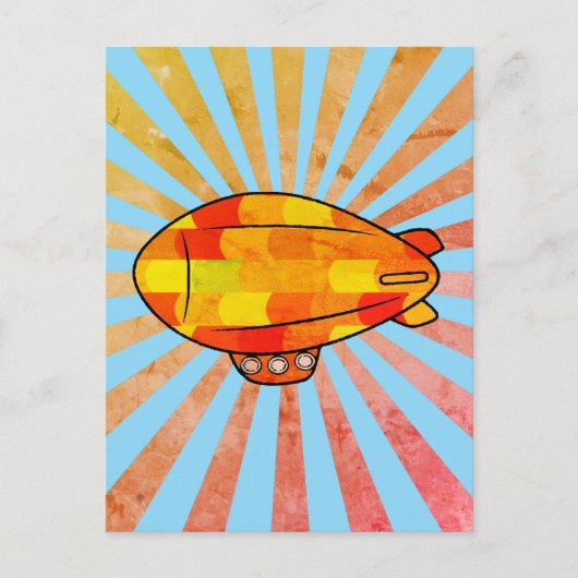 Print Blimp Ballon Sunny Sky Briefkaart (Voorkant)