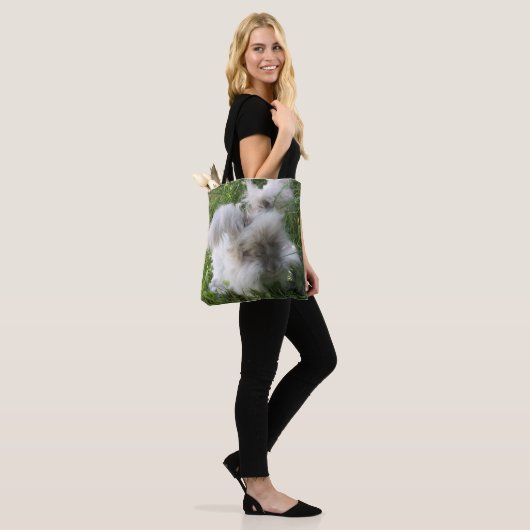 Print Canvas tas - English Angora Rabbit "Bradley" (Op model)