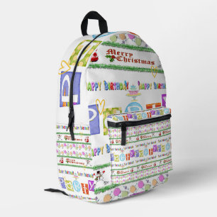 Print Cut Naaizak Vrolijk Kerstfeest Happy Birthda Bedrukte Rugzak