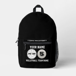 Print Cut Sew Bag meisjes volleybal zwart wit Bedrukte Rugzak