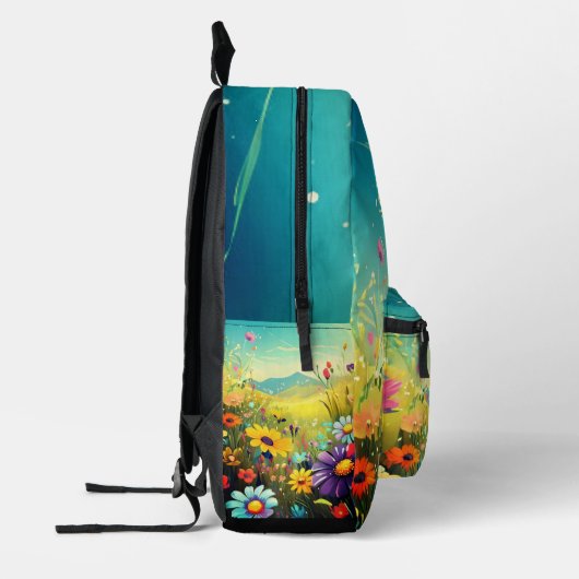 Print Cut Sew Bag met kleurrijke weide Bedrukte Rugzak (Links)