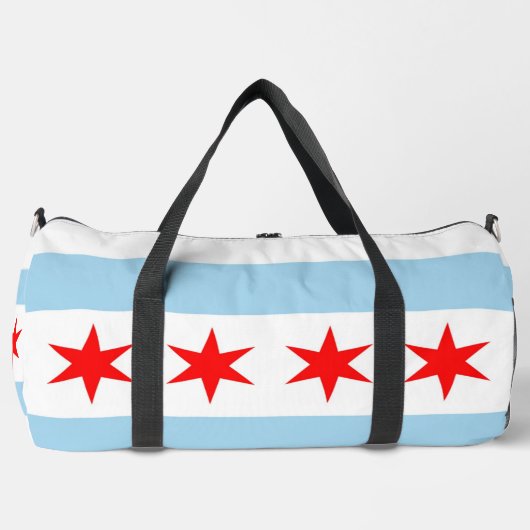 Print Cut Sew Bag met vlag van Chicago, Verenigde Plunjezak (Voorkant)