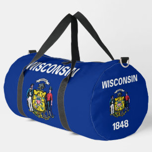Print Cut Sew Tas, vlag van Wisconsin Plunjezak