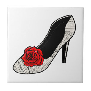 Print en Petal High Heel Tegeltje