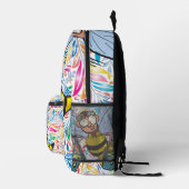 Print gesneden naaizak bloemenhommel schilderij bedrukte rugzak (Rechts)