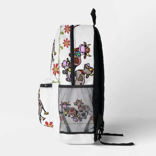 Print gesneden naaizak bloemige Koeien moo moo Bedrukte Rugzak (Rechts)