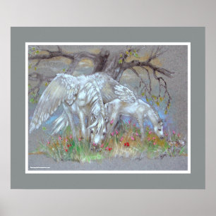 PRINT - Pegasus moeder & foal