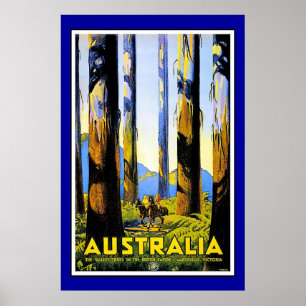 Print Retro Vintage Afbeelding Reizen Australië
