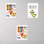 Print Set Aiming Sterren Crayons Treinen Vliegtuig (Voorkant)