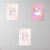 Print Set  Pink & White Stripe Unicorn  (Recto)