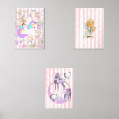 Print Set  Pink & White Stripe Unicorn Angel (Recto)