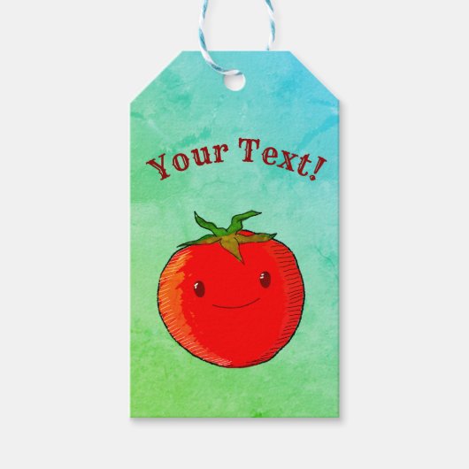  Print Stijl Leuke Cartoon Tomaat Cadeaulabel (Voorkant)