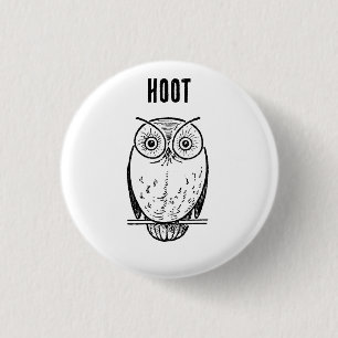 Print Uil Hoot Ronde Button 3,2 Cm