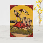  print van barebackrijders die stunts uitvoeren kaart (Gele Bloem)