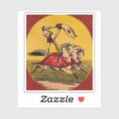  print van barebackrijders die stunts uitvoeren sticker (Vel)