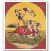  print van barebackrijders die stunts uitvoeren sticker (Voorkant)