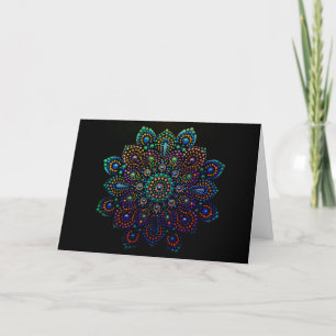 Print van handgeschilderde Mandala Blank Note Kaar Feestdagen Kaart